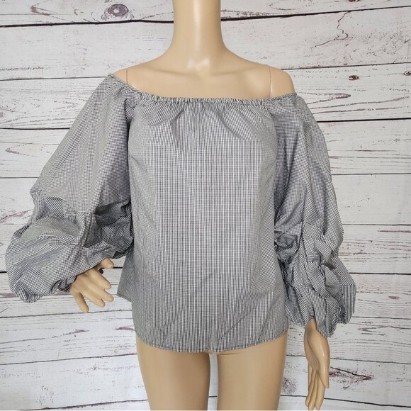 Petersyn Hannah Off Shoulder Balloon Sleeve Top Small - Picture 1 of 5